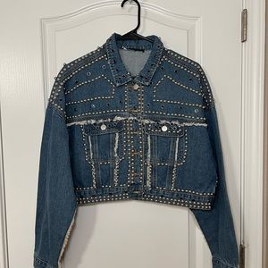Fashion Nova Studded Jean Jacket